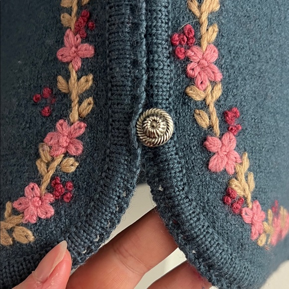 Deans Women's Dark Green Floral Cardigan - Picture 2 of 2